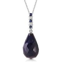 Sapphire and Diamond Pendant Necklace 8.92ctw in 9ct White Gold