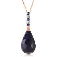 Sapphire and Diamond Pendant Necklace 8.92ctw in 9ct Rose Gold