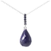 Sapphire Briolette Pendant Necklace 9.0ctw in 9ct White Gold