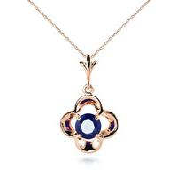 Sapphire Corona Pendant Necklace 0.55ct in 9ct Rose Gold