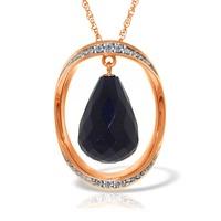 sapphire and diamond pendant necklace 135ct in 9ct rose gold