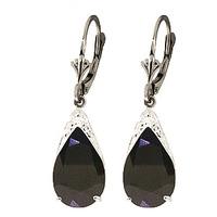 Sapphire Snowcap Drop Earrings 9.3ctw in 9ct White Gold