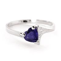 Sapphire Devotion Heart Ring 1.0ct in 9ct White Gold