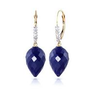 Sapphire and Diamond Drop Earrings 25.8ctw in 9ct Gold