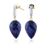 Sapphire and Diamond Stud Earrings 25.8ctw in 9ct Gold