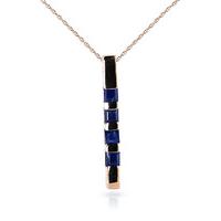 Sapphire Bar Pendant Necklace 0.35ctw in 9ct Rose Gold