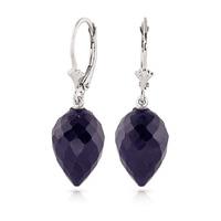 Sapphire Briolette Drop Earrings 25.7ctw in 9ct White Gold