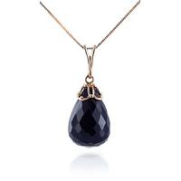 Sapphire Tiara Briolette Pendant Necklace 14.8ct in 9ct Rose Gold