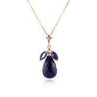 Sapphire and White Topaz Snowdrop Pendant Necklace 9.3ctw in 9ct Rose Gold