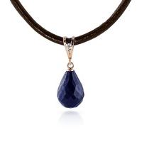 Sapphire and Diamond Leather Pendant Necklace 14.8ct in 9ct Rose Gold