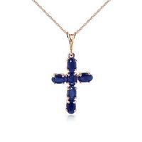 Sapphire Rio Cross Pendant Necklace 1.5ctw in 9ct Rose Gold