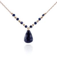 Sapphire Briolette Pendant Necklace 15.8ctw in 9ct Rose Gold