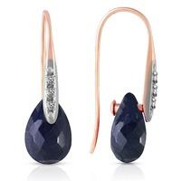 Sapphire and Diamond Drop Earrings 8.0ctw in 9ct Rose Gold