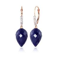 Sapphire and Diamond Drop Earrings 25.8ctw in 9ct Rose Gold