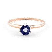 Sapphire Crown Solitaire Ring 0.65ct in 9ct Rose Gold