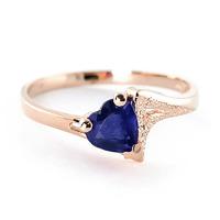 sapphire devotion heart ring 10ct in 9ct rose gold