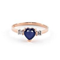 sapphire and diamond ring 10ct in 9ct rose gold