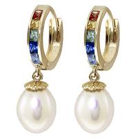 sapphire and pearl earrings 93ctw in 9ct gold