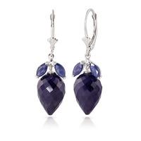 Sapphire Briolette Drop Earrings 26.8ctw in 9ct White Gold