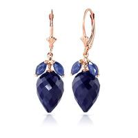 Sapphire Briolette Drop Earrings 26.8ctw in 9ct Rose Gold