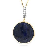 Sapphire and Diamond Pendant Necklace 23.0ct in 9ct Gold