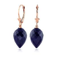 Sapphire Briolette Drop Earrings 25.7ctw in 9ct Rose Gold