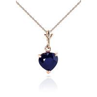 Sapphire Heart Pendant Necklace 1.55ct in 9ct Rose Gold