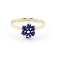 Sapphire Wildflower Cluster Ring 0.66ctw in 9ct Gold