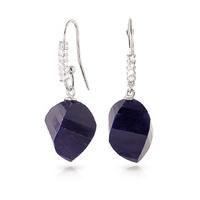 Sapphire and Diamond Drop Earrings 30.5ctw in 9ct White Gold