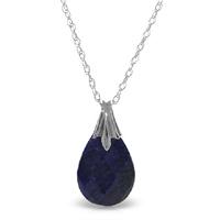 Sapphire Briolette Pendant Necklace 4.0ct in 9ct White Gold