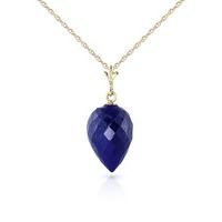 sapphire briolette pendant necklace 129ct in 9ct gold