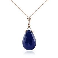 Sapphire Droplet Briolette Pendant Necklace 7.8ct in 9ct Rose Gold