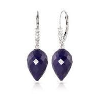 Sapphire and Diamond Drop Earrings 25.8ctw in 9ct White Gold