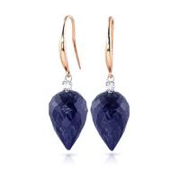 Sapphire and Diamond Drop Earrings 25.8ctw in 9ct Rose Gold