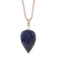 sapphire and diamond pendant necklace 129ct in 9ct rose gold