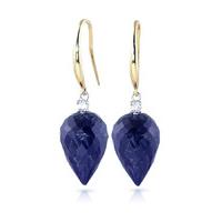 Sapphire and Diamond Drop Earrings 25.8ctw in 9ct Gold