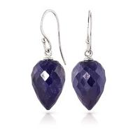 Sapphire Briolette Drop Earrings 25.8ctw in 9ct White Gold