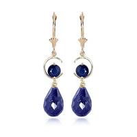 Sapphire Briolette Drop Earrings 18.6ctw in 9ct Gold