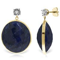 Sapphire and Diamond Stud Earrings 46.0ctw in 9ct Gold