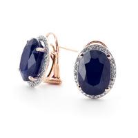 Sapphire and Diamond French Clip Halo Earrings 12.8ctw in 9ct Rose Gold