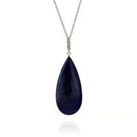 Sapphire and Diamond Pendant Necklace 21.0ct in 9ct White Gold