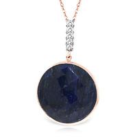 Sapphire and Diamond Pendant Necklace 23.0ct in 9ct Rose Gold