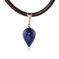 Sapphire and Diamond Leather Pendant Necklace 13.0ct in 9ct Rose Gold