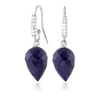 Sapphire and Diamond Drop Earrings 25.8ctw in 9ct White Gold