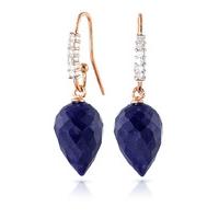 Sapphire and Diamond Drop Earrings 25.8ctw in 9ct Rose Gold