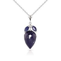 Sapphire Briolette Pendant Necklace 13.4ctw in 9ct White Gold