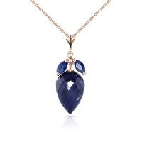 Sapphire Briolette Pendant Necklace 13.4ctw in 9ct Rose Gold