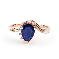 sapphire and diamond belle ring 15ct in 9ct rose gold