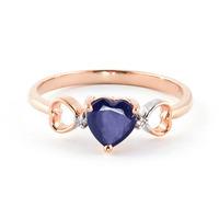 Sapphire and Diamond Trinity Ring 1.0ct in 9ct Rose Gold