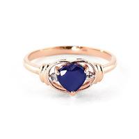 sapphire and diamond ring 10ct in 9ct rose gold